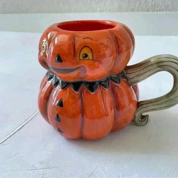 Johanna Parker Transpac Smiling Halloween Pumpkin Mug Halloween Decorations - Picture 6 of 9